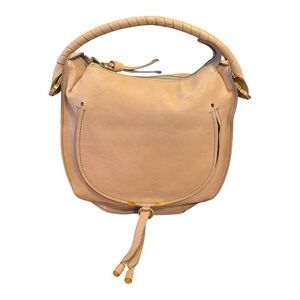 Authentic Chloe Pure Marcie Hobo Handbag Purse Braided Handle Dustbag Cream